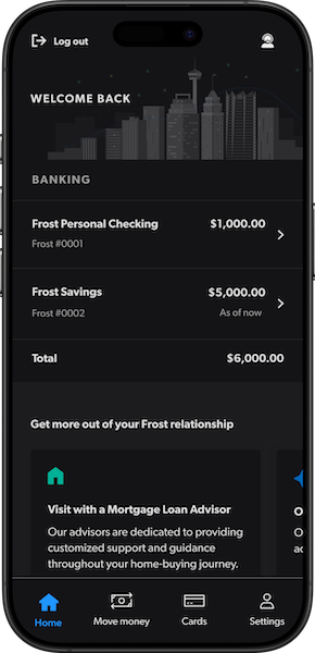 Showing off dark mode on the Frost app