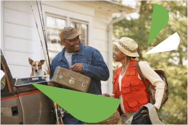 Image of couple ready to go fishing