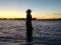 Wade Fishing on a Cold Winter Night