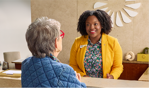 Teller with customer