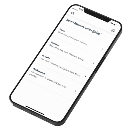 Image of sending money with Zelle