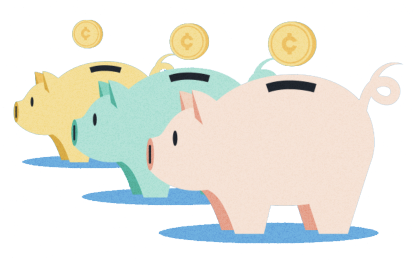 Image of three piggy banks