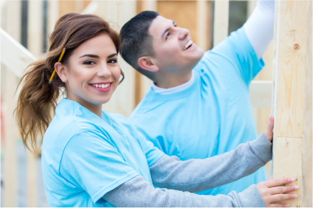 couple building a house